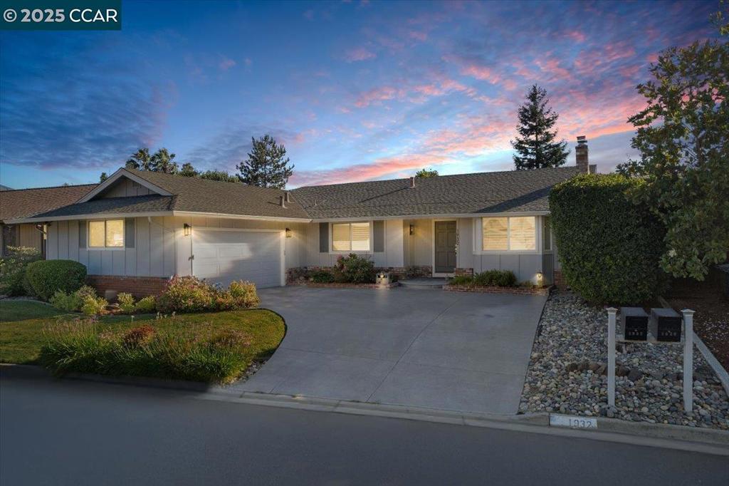 Tucked behind rolling hills on a serene court in Concord’s sought-after Kirkwood neighborhood, this updated single-story home embodies elegance & thoughtful design. Offering great curb appeal, this 3-bed, 2-bath residence sits on a generous lot w/ curated improvements throughout. Inside you'll be greeted by vaulted ceilings & light pouring through dualpane windows. Freshly painted interior features new ceiling fans & recessed lighting. Remodeled kitchen w/ quartz countertops, designer tile backsplash, newer gas stove. Modern gas fireplace adds warmth to the central living space. Primary suite boasts fully renovated ensuite bath w/ elevated finishes & ample storage. Comfort ensured year-round by a newer HVAC system & whole-attic insulation. The finished garage, fully sheet-rocked and upgraded, adds both form and function. Step outside to a backyard oasis, complete with flagstone pathways, storage shed & two vibrant Keith Davey Chinese Pistache trees known for their dazzling fall color. New side gates, fresh lattice fencing, and modern irrigation and drip system ensure privacy, convenience, and a polished look. Situated just minutes from downtown Clayton, this home offers easy access to scenic trails, local parks, the Toyota Pavilion, and top-rated schools.