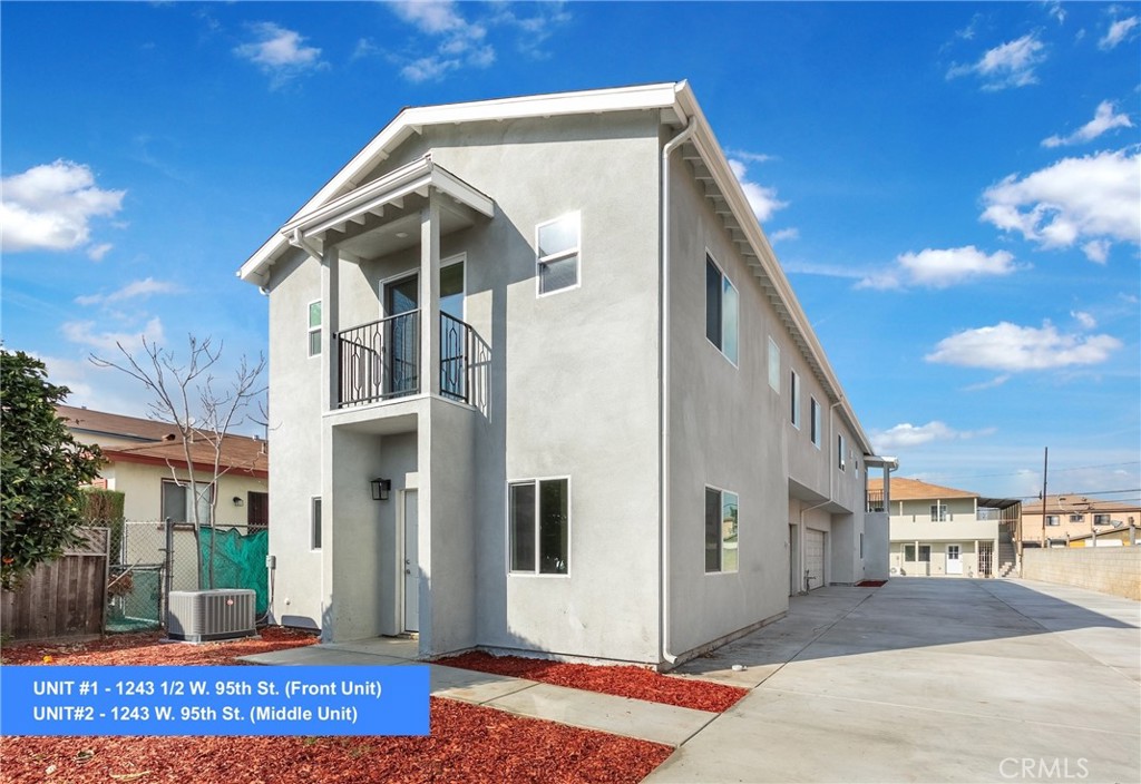 This newly built 4-unit multi-family property is located in Westmont, South Los Angeles, offering easy access to schools, parks, shopping centers, and major highways like the 105 and 405. Nearby attractions include SoFi Stadium, Crypto.com Arena, Dodger Stadium, and cultural landmarks.
Completed in 2025, the property consists of two separate buildings with 12 bedrooms, 8 bathrooms, and approx. 4,669 sq.ft. of living space (per approved Plan). It includes 4 attached garages, outdoor parking for 4+ cars, and each unit has its own separate meters, with a total of 5 electric, 4 water, and 4 gas meters. Additional upgrades include new plumbing, solar panels, a new driveway, and modern finishes throughout.
Unit #1 & #2 – Each 1,211 sq.ft., with 3 bedrooms and 2.5 bathrooms. These two-story units feature upgraded kitchens with quartz countertops, new appliances, wood flooring, recessed lighting, central A/C, and a two-car attached garage. The front yard includes a fruit tree.
Unit #3 – A 981 sq.ft. first-floor ADU with 3 bedrooms and 2 bathrooms. Includes an upgraded kitchen, spacious living room, wall-unit A/C, and a private patio.
Unit #4 – A remodeled 1,016 sq.ft. second-floor existing unit with 3 bedrooms and 1 bathroom. Features include a kitchen with granite countertops, new wood flooring, wall-unit A/C, and private balconies.
This property offers strong rental income potential, making it an excellent investment for capital growth. Perfect for investors or a live-in owner seeking to generate income.