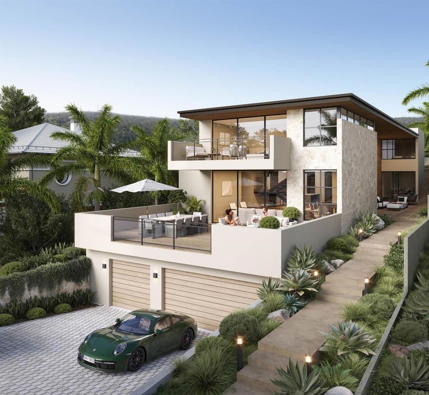 All permits approved and secured — start building immediately! 9,897 sq ft lot with 180º ocean views in prime Encinitas location, with approved grading and architectural plans for a stunning 3,863 sq ft main residence plus 605 sq ft detached ADU with rooftop deck and separate address.  Designed by renowned architect Scott Maas of FieldxStudio, this coastal compound sits just one mile from the beach on the quiet end of Saxony Road. Perfect for builders, developers, or discerning homeowners ready to bring a dream to life.
