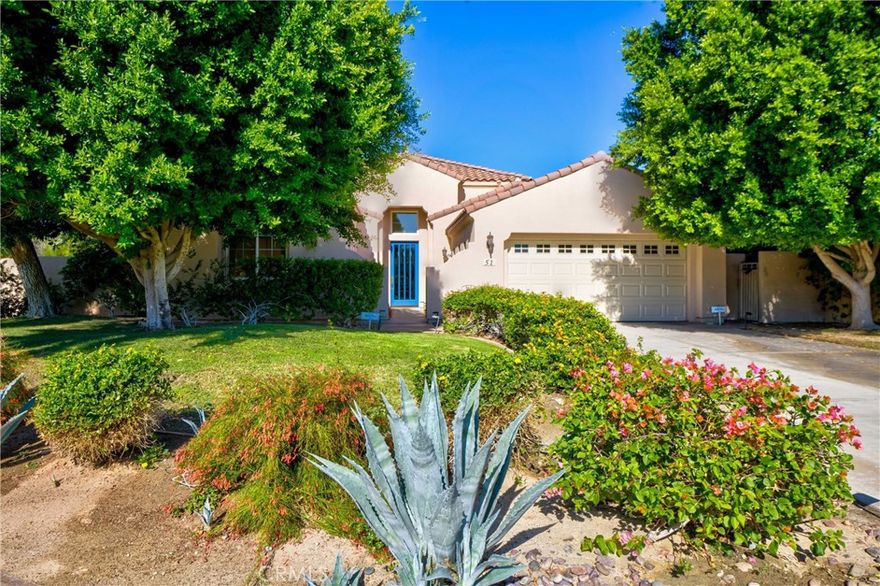 Welcome to 51 Vía Bella, an elegant desert retreat in the prestigious guard gated community of Mira Vista at Mission Hills. This beautiful single story home offers the perfect blend of comfort, sophistication, and resort style living. Spanning approximately 2,724 square feet on a generous 15,000 plus square foot lot, the residence features an open concept layout with soaring ceilings, abundant natural light, and seamless indoor outdoor flow. The spacious great room opens to a private backyard oasis complete with a sparkling pool and spa, built in BBQ, and lush landscaping, ideal for relaxing or entertaining under the desert sky. The chef’s kitchen is equipped with granite countertops, a center island, and ample cabinetry, flowing effortlessly into the dining and living areas. The luxurious primary suite includes patio access, a spa like bath, and dual walk in closets, while the guest suites offer comfort and privacy for family or visitors. With stunning mountain views, 24 hour security, and access to Mission Hills Country Club’s renowned golf, tennis, and social amenities, this Rancho Mirage gem embodies the best of desert living just minutes from world class dining, shopping, and entertainment.