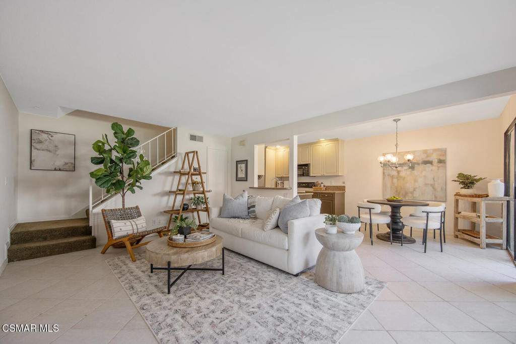 Welcome to this charming two-bedroom, one-bath, end-unit condo located in the heart of prestigious Westlake Village. Filled with natural light, this freshly updated two-story home has no neighbors above or below, with lots of privacy. The main level features an open living area that flows seamlessly to an outdoor patio. Upstairs you will find two spacious bedrooms and a well-maintained bath. Additional highlights include a one-car garage, an additional assigned parking space adjacent to the garage, in unit laundry, new water heater and access to community amenities like a sparkling pool/spa, sport court, clubhouse, and beautifully landscaped common areas and greenbelts. Ideally located near shopping, dining, schools, parks, hiking, golf, tennis, and the lake, this condo combines convenience with endless potential.