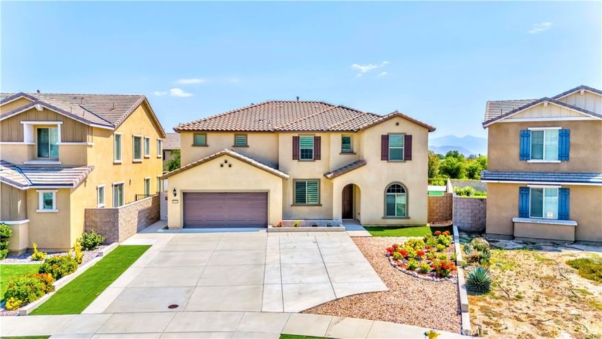 Welcome to this stunning two-story home offering 5 bedrooms, 4 bathrooms, and 3,317 sq. ft. of living space on a 7,405 sq. ft. lot. Designed for both comfort and style, the home features a spacious game room, upgraded cabinets and flooring, and a covered patio perfect for entertaining.



The gourmet kitchen boasts stainless steel appliances, a huge center island, and a dining area that opens seamlessly into the family room. The luxurious master suite includes a walk-in closet and a private bath, creating the perfect retreat. And EV cars charging, a soft water system, and PAID-OFF SOLAR.



Outdoors, enjoy a water-efficient front and backyard, complete with a gated dog run. The fenced area for the dog which can be easily removed. The nature seen from the backyard provides a daily moment of rest.



Serrano Ranch, located in Jurupa Valley near the 60, 15, and 91 freeways, offers convenience with a nearby Metrolink station in Corona providing easy access to the greater Los Angeles area. Residents can take in panoramic Southern California views, enjoy year-round warm weather, and explore endless outdoor activities, including golfing and mountain hiking. Dining, shopping, and entertainment are just minutes away. The community also features a future neighborhood park, with more than 13 parks and over 234 acres of parkland within the JCSD Parks territory.



This beautiful home is move-in ready—don’t miss your chance to make it yours!