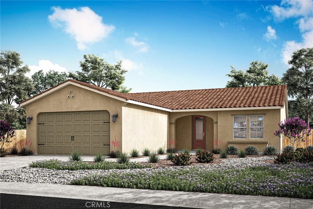 The Guadalupe floor plan exemplifies a single-story home designed for both ease and elegance. This floorplan includes three well-sized bedrooms and an open-concept layout that enhances fluid movement throughout the home. The kitchen, featuring stainless steel appliances and stylish plank flooring, opens gracefully into the adjoining family and dining rooms, making it a central hub for everyday living and entertaining. A walk-in pantry adds a touch of convenience, offering ample storage for culinary essentials. The covered porch and patio extend the living space outdoors, ideal for enjoying serene moments or hosting gatherings. The master bathroom is a luxurious feature with its dual sink vanity and step-in shower, while the secondary bathroom is designed for versatility with a tub/shower combination.