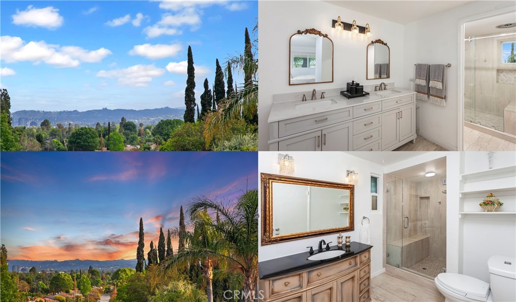 REMODELED home with SOLAR PANELS THAT ARE OWNED, ABUNDANT UPGRADES, AMENITIES, and VIEWS and located on a HUGE 12,325 SQ. FT. LOT in West Hills. The expansive living room bathed in natural light and is enhanced by a modern recessed electric fireplace with color changing feature, and rich travertine tile flooring. The chef in the family is going to truly appreciate the open and bright updated family kitchen with its sparkling windows, abundant solid wood light grey cabinets, 2 pantry's, granite countertops, dual basin undermount sink, gas cooktop, ventilation hood with task-lighting, built-in oven, stainless steel French door refrigerator and dishwasher, portable center island with butcher block counter, drop down chandelier, and easy care laminate flooring. The formal dining room with dual sliding glass doors framing inviting backyard and patio views can easily accommodate large gatherings. The generously sized primary suite is bathed in natural light and is enriched with a large wall-to-wall closet with a mirrored wardrobe door, sliding glass doors that showcase colorful Bougainvillea’s, lush greenery, and swaying palm trees and rich stone tile flooring; plus, a sumptuous remodeled en suite bathroom with modern white dual basin vanity, framed dressing mirrors, and designer lighting. Separate privacy room with frameless glass-enclosed tiled shower with bench seat, and commode with bidet. 3 additional bright and airy bedrooms with sparkling windows, ample closet space to maximize storage, and stone tile flooring. BONUS: One guest bedroom has an en suite bathroom (shared with the hallway for guests), glistening chandelier, and direct garage access. Remodeled guest bathroom with chic vanity with abundant storage, undermount basin, framed dressing mirror and frameless glass-enclosed custom tiled step-in shower with bench seat. Hallway with linen storage. Indoor laundry area off the kitchen with washer/dryer and tons of storage. Central air and heat. Whole house water filter. Dual pane windows. SOLAR PANELS ARE OWNED WITH BACK-UP TESLA BATTERY. Newer roof. The exquisite and serene private backyard will be a favorite entertainment destination with its tree-top and mountain views, tranquil in-ground pond, low maintenance artificial turf, bountiful colorful flower beds and flowering foliage, oversized wood deck covered patio with lights, and decorative outdoor seating area. All of this and more is only moments away from shopping, restaurants.
