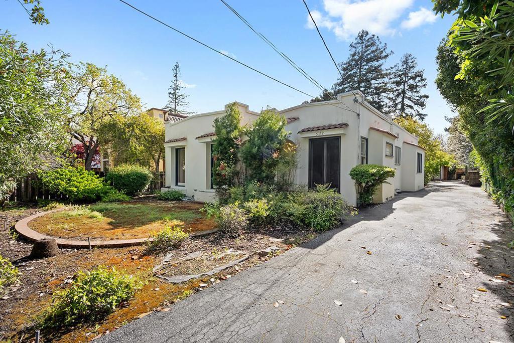 Rare Opportunity In Prestigious Old Palo Alto Located in the heart of Old Palo Alto, here is your rare opportunity to build your own custom dream home. Whether you are ready to build right now or plan to build quite some time in the future, you can use this real estate right now. This prime real estate parcel has two houses and a free-standing garage. The front house is a delightful mediterranean style house with stucco walls topped with decorative architectural details and red clay tile window eaves. Behind it, separated by a lawn, is the free standing garage with an attached arbor over a patio that faces the front house. Behind the garage is the second house, a one bedroom wood-shingled home. Both houses are built in the style of early Palo Alto homes and are in excellent condition. If you like older traditional style homes, you would be reluctant to replace them.