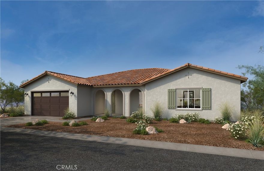 Beautiful Palmetto community by KB Home in the Inland Empire. 104 home-sites nestled into the hills of Moreno Valley, an all single story community. This lovely open concept floor-plan has 3 bedrooms plus a den and a flex room. Open kitchen with whirlpool appliances. This home can be personalized by you with the help of our design studio experts.  Close to schools, shopping, and freeways. this home can have a Jr suite with its own private entrance.

This massive home has 5 bedrooms and 3 baths and a 3 car garage for anyone looking for an entertainers dream home. It has a huge open living space and kitchen with lots of upgrades including vinyl plank in most of the house and some carpet as well. Beautiful kitchen with white cabinets, Quartz countertops with full tile backsplash, large island, walk in pantry, stainless steel appliances and more. spacious primary bedroom and bath with a walk in shower, and a large over 10,000+ sq. ft. lot to take advantage of. Nestled in the hills off of the Nason and Moreno Beach side of Moreno Valley where tons of new shopping and dining is you'll have convenient access to the shops as well as freeway access. 

 Photo is a rendering of the model. Buyer can either lease or purchase the Solar.