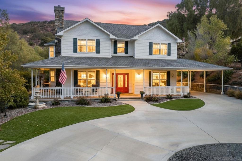 Beautifully remodeled and move-in ready, this 3BR/2.5BA home offers 2,753 sq. ft. on a secluded 1.33-acre lot with canyon views. Zoned for agriculture and farmland, the property provides plenty of space for a chicken coop or hobby farm while still offering modern updates throughout. The kitchen and laundry were fully renovated in 2023 with new cabinets, counters, appliances, lighting, and custom hood. The first floor features new LVP flooring, added butler’s pantry access, hallway storage/bar shelving, smart AC/heater, and a custom mantle. The primary suite includes a sitting/office area, and the wet bar was removed for added functionality. Upgrades include a newer water heater (2024), updated septic (2024), solar panels, epoxy-coated garage floors, Culligan water system, and fresh paint. Outdoor highlights include water-friendly landscaping, pet turf in three areas, an orange tree, and an upgraded retaining wall. A wrap-around porch, sparkling in-ground pool, and fully owned solar with EV charging combine modern efficiency with resort-style outdoor living.