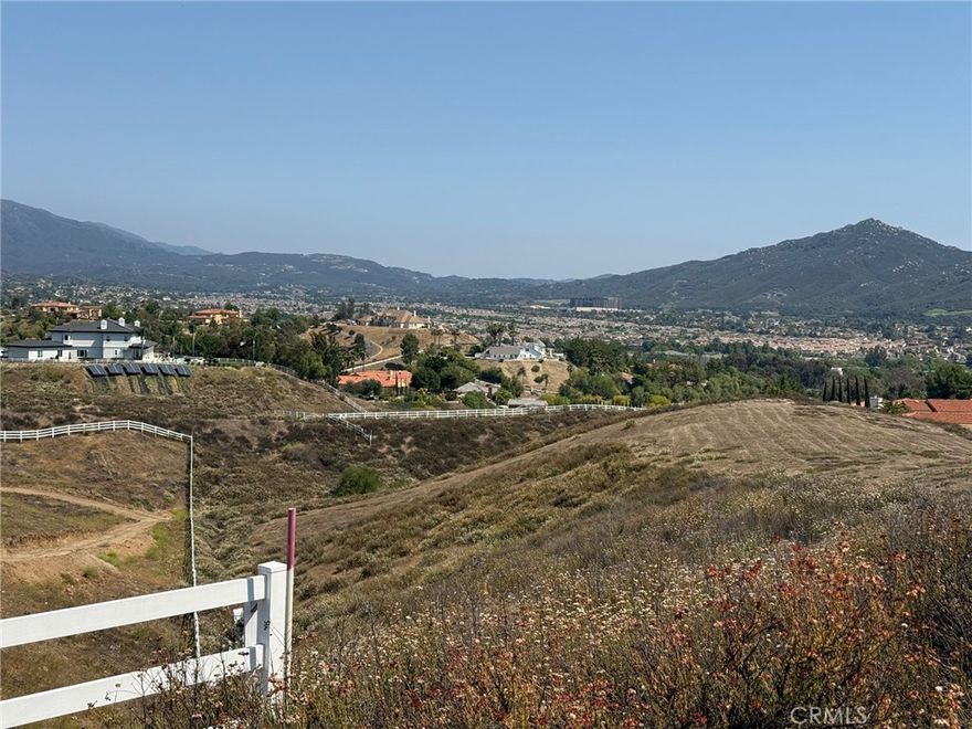 10+-acres on Paulita Road with Panoramic views of the Temecula Valley. Multiple building sites all with excellent views. Bring your horses, plant crops. The city of Temecula general plan shows the property can be divided into 2.5 acre parcels. There is a 2 inch water lateral dedicated to the ten acres at the gate, along with all utilities. No liens or encumbrances, no special study zones and no fault zones. All survey makers are located and marked. Build a custom home, establish a vineyard, or horse & livestock. Close to Old Town Temecula & popular wineries. Easy access to the 15 freeway, shopping & restaurants. Opportunity Knocks! Offered for $1,199,000.