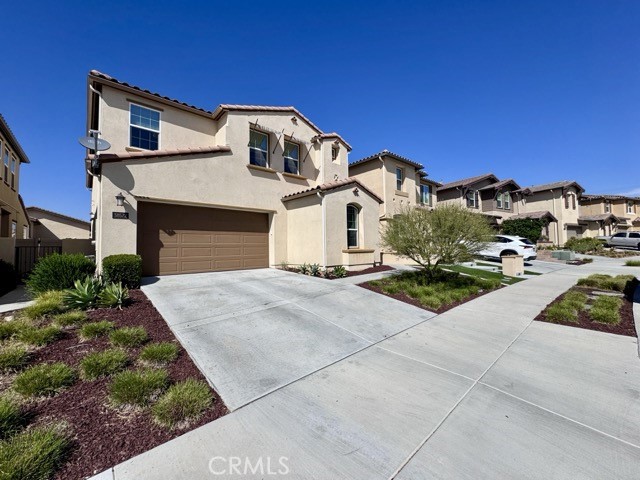 Welcome to this stunning two story, 4 bedroom, 4.5 bathroom home with a loft, located in the highly desirable Brighton at the Promontory community of Murrieta! Boasting exceptional curb appeal, this residence blends elegance, comfort, and functionality. Inside, you’re greeted by soaring ceilings, abundant natural light, and beautiful marble flooring that enhance the open floor plan. The main level includes a private bedroom with a full en-suite bathroom, plus a convenient half bath for guests. At the heart of the home is the chef’s kitchen, featuring granite countertops, modern appliances, a spacious island, and seamless flow into the expansive family room. The family room is warm and inviting, with large windows that fill the space with light. Upstairs, you’ll find a versatile loft, perfect for a home office, playroom, or media space. Each of the secondary bedrooms is generously sized and comes with its own attached full bathroom, offering comfort and privacy. The laundry room is also upstairs and includes ample storage and a sink for convenience. The luxurious primary suite is a true retreat, complete with dual walk-in closets and a spa-like bathroom featuring dual sinks, a soaking tub, and a separate shower. The backyard is designed for year-round enjoyment with low-maintenance landscaping, a cocktail pool with optional heating and saltwater system, perfect for entertaining or relaxing. BONUS: This home offers a EV charger as well as a gardener and pool service! The Brighton community offers parks, dog parks, and walking trails, and is located within the award-winning Temecula Unified School District, just minutes from shopping, dining, and Temecula’s famous wineries. Don’t miss the opportunity to make this exceptional home yours, schedule a showing today!