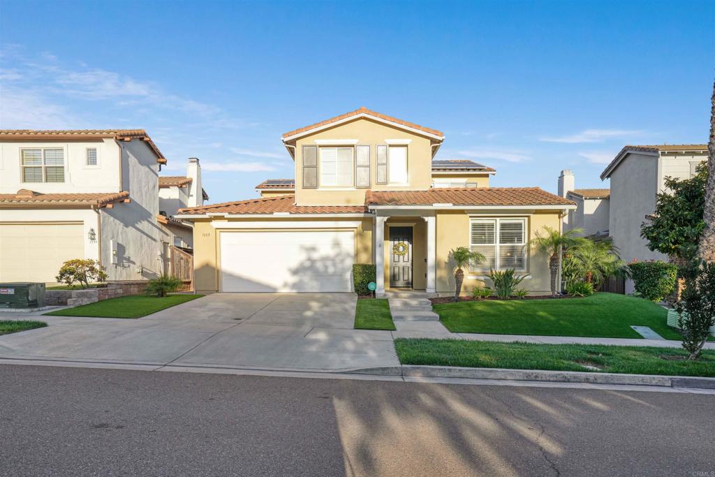 Move right into this fully upgraded 5-bed/4-bath dream home, featuring a  full bed/bath downstairs ideal for guests or an office. The home boasts elegant new finishes, including a remodeled kitchen with new cabinets, quartz countertops, and LG stainless steel appliances, stylish tile flooring downstairs, and dual-paned windows with shutters throughout. The upstairs includes a dedicated laundry room, a luxurious Primary Suite with a large walk-in closet, a second bedroom with its own full bathroom, and two other bedrooms with shared bath. The exterior offers low-maintenance luxury with artificial turf, a fantastic outdoor kitchen for entertaining, and a charming side house courtyard off the main hall entryway, all complemented by a 3-car garage with storage and the massive benefit of a PAID 20 panel SOLAR System and Water Softener System!