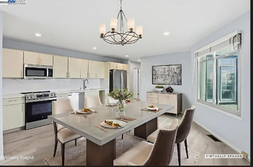 Welcome to 450 San Bruno Ave # 2, a one of kind property located on the Sunny, sought after north slope of Potrero Hill. This beautiful 3 bedroom/ 3 bathroom home offers breathtaking, panoramic views of the San Francisco skyline,  bay bridge, Sutro tower, & beyond. This rarely Available property offersa unique floor plan spread out over the top two floors of a boutique duplex building with exclusive use of an internal staircase leading to both floors. The main level of this 2,007 square foot home features a modern open-concept design with 2 bedrooms, 2 bathrooms and a large private deck overlooking the shared backyard. The freshly renovated kitchen boasts new quartz countertops, brand new GE stainless steel appliances, new LVP flooring, Kohler faucet, designer under mount sink, & LED lighting. The penthouse offers large living areas, 2 large decks and sweeping, unobstructed city & bay views from every window, en suite bath offers a mirrored vanity, shower, & jetted tub. Additional features include a central vacuum system, intercom system, 2 garage spaces, & 2 storage rooms. Close proximity to the 18th street corridor with quaint shops & restaurants, oracle park, chase center, mission, dog patch, and the waterfront.  Don’t miss your chance to own this San Francisco dream property!