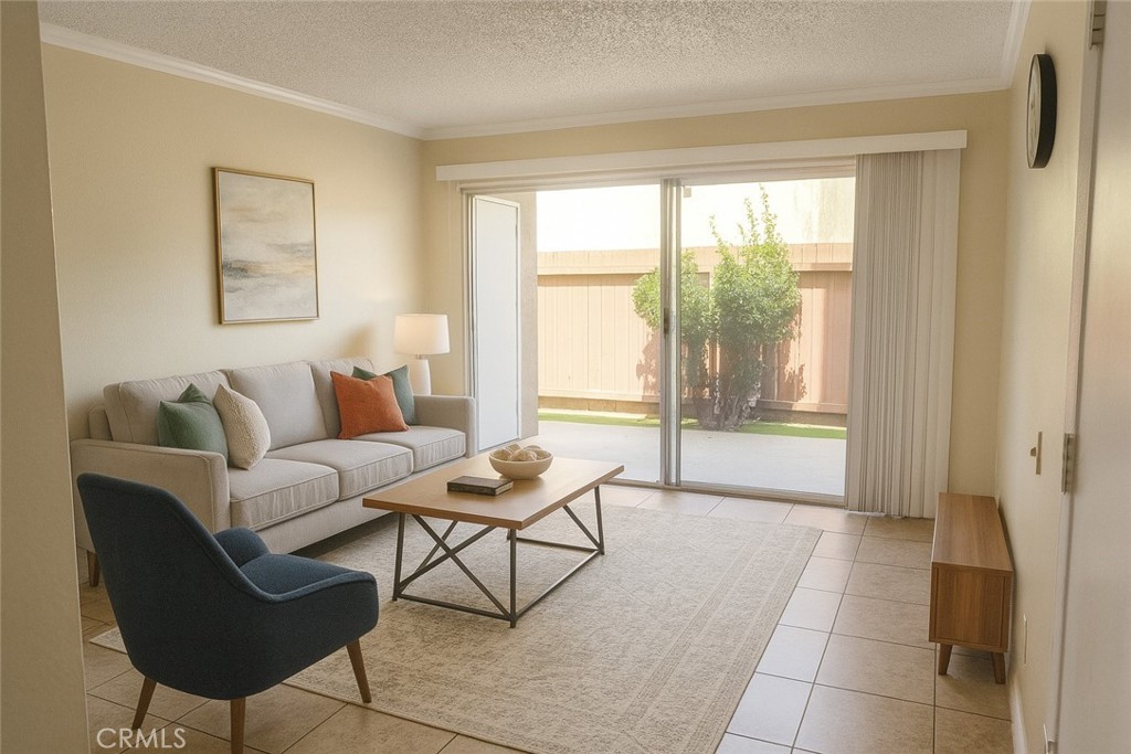 Live Auction! Bidding to start from $310,000! Welcome to this beautifully updated 2-bedroom, 1-bath condo in the gated community of Midway North! This ground-level unit features tile flooring throughout, crown molding, and a bright, open layout. The kitchen includes all appliances—refrigerator, stove, dishwasher, washer, and dryer. The spacious primary bedroom offers a walk in closet, and the private, enclosed patio is perfect for pets or outdoor relaxation. This unit comes with one carport and one assigned parking spot. Enjoy resort-style amenities including two pools, and picnic areas. HOA also includes Water, Sewer, and Trash. Conveniently located near shopping, dining, schools, and parks. A fantastic opportunity for first-time buyers, downsizers, or investors—don’t miss it!