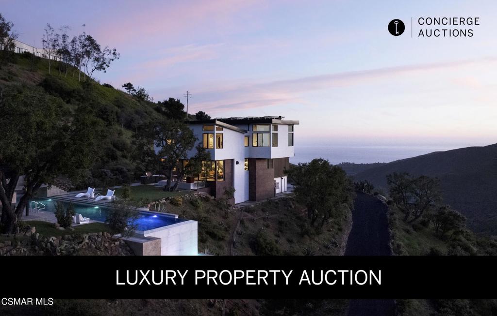 LUXURY PROPERTY AUCTION: 4-17 SEPTEMBER.Accepting Starting Bids Through 3 September.Starting Bids Expected Between $1M-$3.25M.The submission of a starting bid can earn you up to a 50% reduction in buyer's premium.LedgeWater awaits as a stunning architectural masterpiece in West Malibu, representing the ultimate fusion of luxury, privacy, and natural beauty. This incomparable contemporary estate captures sweeping ocean and mountain panoramas through floor-to-ceiling glass walls, creating stunning vistas by day and incredible star-gazing by night. Designed by Patrick Killan and Howard Crabtree of 912 Architecture and developed by AIA award-winning Jeff Widmann, this architectural triumph showcases unparalleled craftsmanship completed in 2024. Nature and luxury converge with 75-foot limestone infinity pool, outdoor kitchen, state-of-the-art theater, and central glass elevator. Sustainable living features include 11.3-kilowatt solar system with dual battery backup, whole-house water filtration, and full home automation ensuring effortless modern living in this architectural sanctuary.