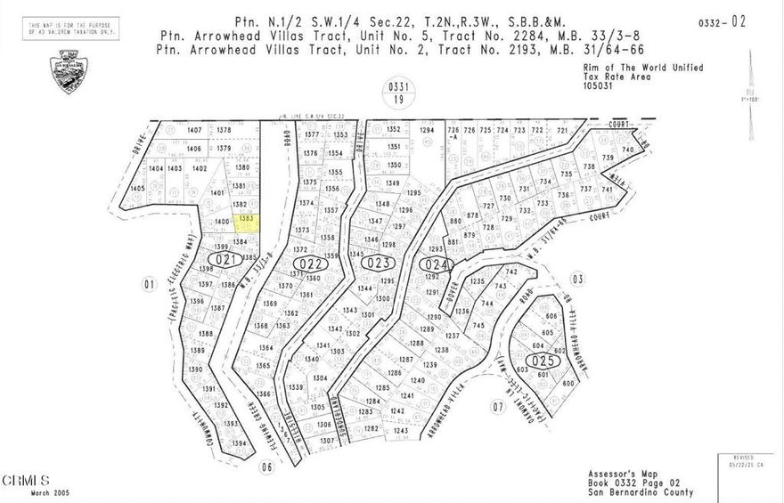 This upslope parcel in the Arrowhead Villas neighborhood, just south of Lake Arrowhead, features plentiful mature trees and easy access to the year-round creek running approximately 25 feet from the front of the property. The rectangular lot fronts a dirt road located between Community Road and Fleming Creek Road. Property records list the lot size as 2,200 square feet. The APN is 0332-021-29-0000. See images for the parcel map and location.Surrounded by forest and fresh mountain air, the land offers an authentic mountain feel with four distinct seasons--cool summers, colorful fall foliage, winter snow, and vibrant spring blooms. It's an inviting setting for a nature retreat, personal getaway, or peaceful spot to enjoy the quiet of the mountains. Over the years, the owners have harvested Christmas trees from the property to share with friends and family.Arrowhead Villas Water Mutual is not allowing new construction in the area, making building on this parcel unlikely. This limitation also keeps the price low for those simply wanting to own their own piece of land in California. Important to note: the parcel does not have lake rights and does not have an assigned street address.A short drive brings you to the Tudor House Restaurant and the conveniences of Lake Arrowhead, including dining, entertainment, and shops. We recommend grabbing a sandwich and pastries at Jensen's Fine Foods in Blue Jay, then taking a leisurely walk to the land to enjoy the sounds of the creek and the trees rustling in the wind.The property is available for sale with title insurance and has never been through a tax lien sale. Owners may be willing to finance. The listing agent holds an ownership interest in the property.