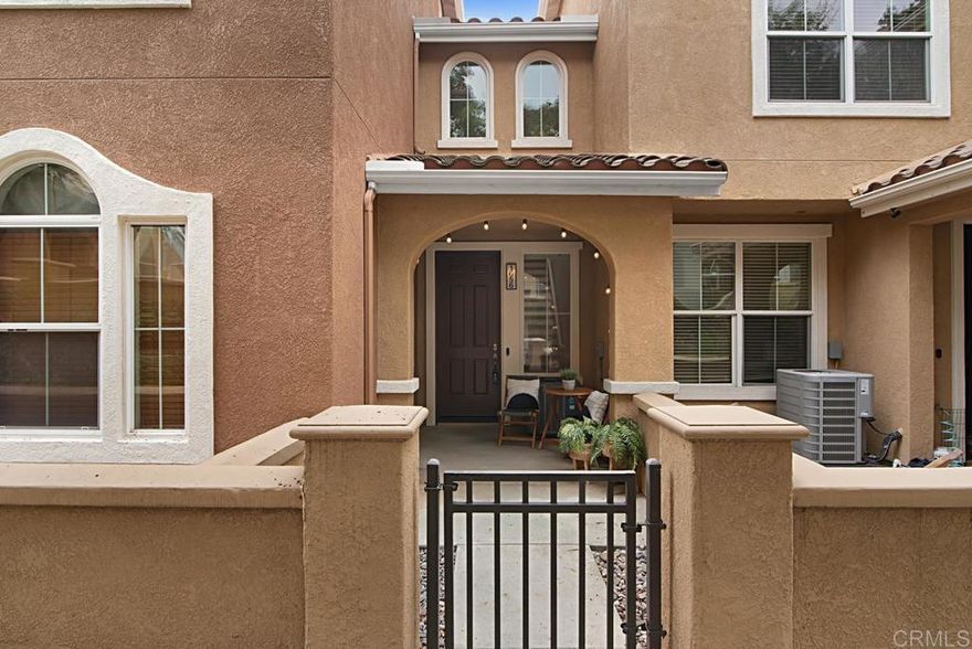 NEW LISTING! SINGLE STORY LIVING: IMMACULATE MORGAN’S CORNER TOWNHOME IN SAN ELIJO HILLS. Fabulous location and gorgeous upgrades throughout! Beautiful, light-filled townhome, located right in the heart of San Elijo Hills in desirable Morgan’s Corner. Bright & open floor plan features 2 bedrooms, 2 bathrooms, open floor plan with spacious living area and private outdoor patio. There is a gated entry courtyard plus an attached 2 car garage with lots of storage. Gorgeous upgrades include newer wood floors throughout, gourmet granite kitchen w/ white cabinetry & stainless steel appliances, bathrooms with stone counter tops and tile flooring, ceiling fans and much more! The "flat" style floor plan features the entry and garage on the 1st level and the entire living space, kitchen and bedrooms/laundry on the 2nd floor, for a "single story living lifestyle". The property has central air conditioning. This is a home is not to be missed! Community pool is conveniently nearby. Close to all San Elijo Hills has to offer, including the pedestrian friendly town center with restaurants, shops, spin, plus schools, parks & more! Morgan’s Corner is located in the award winning community of SAN ELIJO HILLS, just behind La Costa, a short drive to the beach. Neighborhood includes: Desirable schools (Middle & Elementary), ballparks, soccer field, picnic tables, bbq, playgrounds, dog park, community center & all are within walking distance. Enjoy the pedestrian friendly shopping town center with grocery/drugstore/restaurants and multiple boutiques..