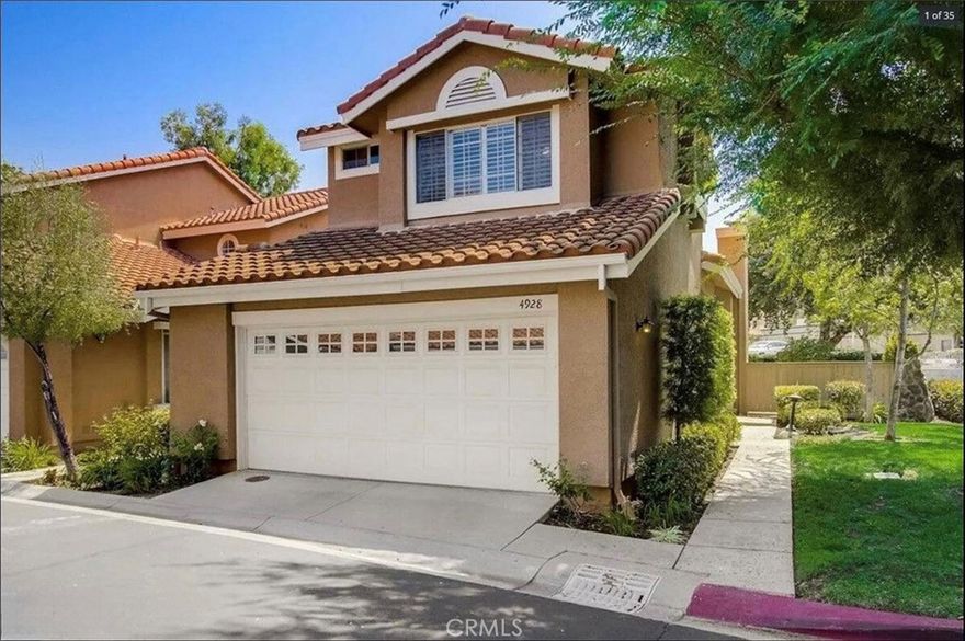 This corner-unit Capri II townhome has an abundance of natural light, open floor plan, 3 ensuite bedrooms with 1 downstairs bed and full bath. Home features vaulted ceilings, wood shutters throughout, indoor laundry and direct access 2-car garage. Kitchen has Carrera marble counters & a cozy breakfast nook. Spacious low-maintenance yard/patio with several lemon trees for your enjoyment. Smart front door lock and garage control. Capri West community features a pool, spa, tennis courts, playground & clubhouse. Located in award-winning Oak Park school district (Red Oak Elementary is nearby) and close to shopping, restaurants, parks and hiking trails, this home is ready for you to make your own.