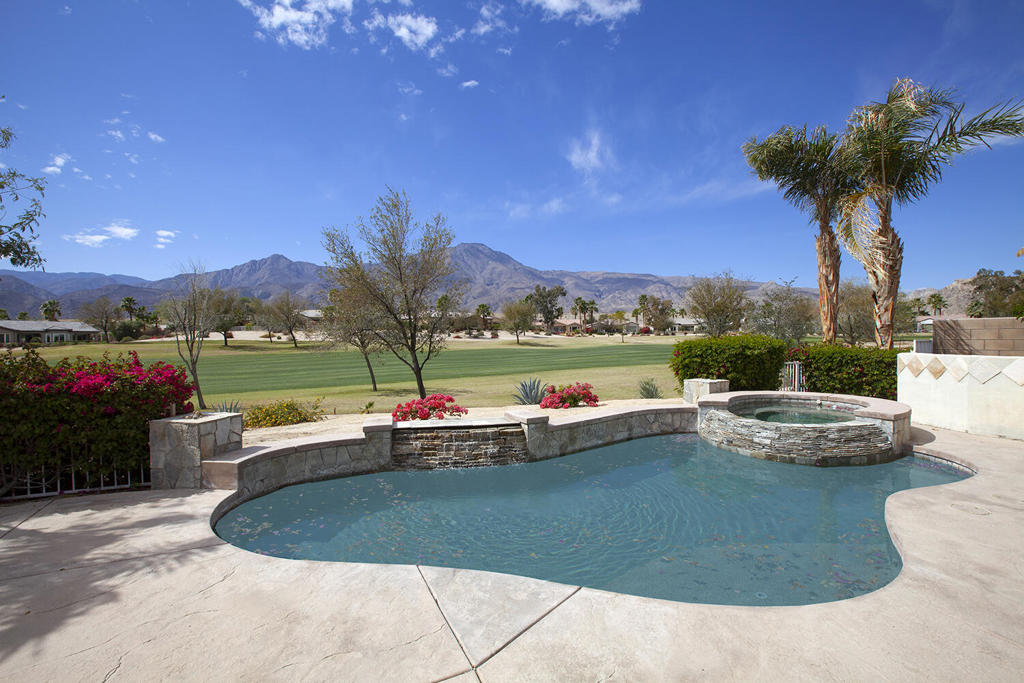 Available long term lease unfurnished. Enjoy the active adult lifestyle at Trilogy. Unobstructed southern exposure overlooking the golf course and Santa Rosa mountains. The perfect floor plan featuring 2 bedrooms, 2 baths in the main house plus a separate 1 bedroom/1 bath guest casita, Great room layout with open kitchen with updated stainless steel appliances (photos reflect previous black appliances) and living space to take full advantage of the views and outdoor living with a private pool and spa. Short distance to the clubhouse to enjoy all of the wonderful amenities. Pool, landscape, cable included.