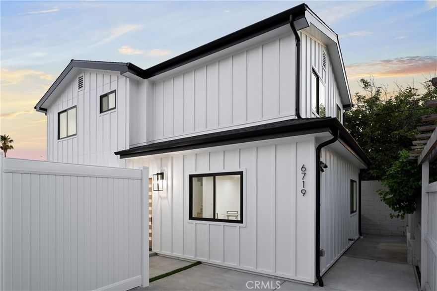 Experience modern luxury living at 6719 Ben Ave. This impressive 2-story ADU offers 3 bedrooms, 3 bathrooms, and approximately 1,200 sq ft of contemporary design in a highly desirable North Hollywood location. Step inside to an open-concept floor plan with soaring ceilings, creating a bright, spacious, and welcoming environment ideal for both everyday living and entertaining. The modern kitchen features stainless steel appliances, quartz countertops, and ample cabinetry. The home is equipped with smart home conveniences, including, digital door lock, smart thermostat, and a remote-controlled driveway gate. Central AC and heat ensure year-round comfort, while new paid-off solar panels offer significant savings on electricity. The primary suite includes a generous walk-in closet and a beautifully designed custom bathroom. Additional highlights include window blinds throughout, a private backyard, and in-unit laundry. Located in the heart of North Hollywood, you're minutes from the NoHo Arts District, NoHo West shopping center, Universal Studios, West Coast University, LA Valley College, and Burbank Airport. A perfect blend of comfort, style, and convenience — this is modern living at its finest.