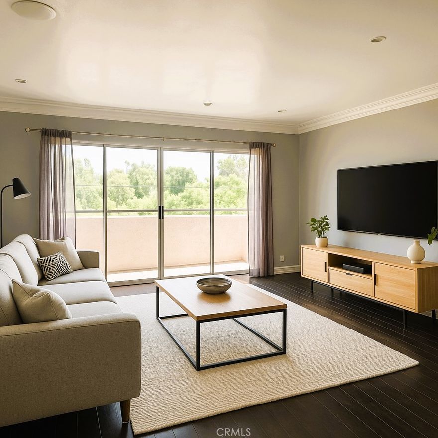 Welcome to this beautifully updated one-bedroom, one-bathroom condo nestled in the heart of Studio City, just west of Laurel Canyon Boulevard. As you enter the secure, lushly landscaped complex, you’re immediately greeted by mature trees and a peaceful setting that feels like a private retreat in the city. Located on the upper level, this bright and inviting unit is filled with natural light and thoughtfully designed living space.



Step into the open living and dining area where large sliding glass doors lead out to a private balcony, an ideal space to enjoy your morning coffee or unwind in the evening. The remodeled kitchen seamlessly connects to the dining area and features stone countertops, a stylish tile backsplash, ample cabinet storage, and newer tile flooring. It comes fully equipped with modern appliances including a refrigerator, gas stove, oven, microwave, and dishwasher, making it perfect for cooking and entertaining.



The bedroom is generously sized and features built-in shelving and cabinets that offer additional storage and charm. The bathroom has been recently renovated with a sleek modern vanity, a tub with a sliding glass door, and updated fixtures, creating a clean and contemporary space to relax and refresh. Throughout the unit, you’ll find a combination of laminate and tile flooring, central heat and air conditioning, and fresh paint, making this home truly move-in ready.



Convenience continues with subterranean gated tandem parking, secure building entry, and a private-access community laundry room. Located within the highly rated Carpenter School District and just moments from Ventura Boulevard, this condo offers easy access to the 101 freeway, Studio City’s best dining, shops, Farmers Market, gyms, studios, and the scenic LA River Greenway Trail.



This is a rare opportunity to own a stylish and well-maintained home in one of Los Angeles’ most sought-after neighborhoods. Don’t miss your chance to make it yours.