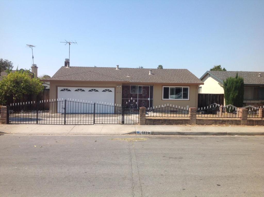 LOWEST PRICE IN 95148 AREA - NICELY UPGRADED HOME LOCATED IN A GOOD NEIGHBORHOOD - 4 BEDS & 2 BATHS, APPROX 1,353 SQ FT OF LIVING AREA - OPEN FLOOR PLAN W/ SEPARATE LIVING ROOM & FAMILY ROOM - NEW INTERIOR AND EXTERIOR PAINT - NEW RECESSING LIGHTS - NEW LAMINATE & TILES FLOORING THROUGHOUT - NEW REMODELED 2 BATHROOMS - NEW DOUBLE PANED WINDOWS - NEW CROWN MOULDING & BASEBOARD - NEW INTERIOR & EXTERIOR DOORS - GOURMET MAPLE KITCHEN CABINETS W/ NEW GRANITE COUNTER TOP - NEW STAINLESS STEEL APPLIANCES - COPPER PIPES SYSTEMS - SUNROOM W/ NEW TILES FLOORING FOR FAMILY GATHERING (PERMIT UNKNOWN) - IRON FENCE & GATE IN FRONT YARD - ATACHED 2 CAR GARAGE W/ AUTO OPENER - CLOSE TO SHOPPING, SCHOOLS, TRANSPORTATION AND MAJOR FREEWAYS.