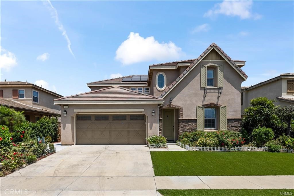Spacious 4-Bedroom Home in Exclusive Cornerstone Gated Community! Discover one of the largest and most desirable homes in the prestigious gated community of Cornerstone. This beautifully maintained 4-bedroom, 4-bath residence offers 3,058 sq. ft. of living space on a 6,000 sq. ft. lot, blending modern comfort with timeless style. Built in 2015, the home features a flexible downstairs room perfect as a formal living space, home office, or optional 5th bedroom, along with a full bathroom on the first floor for added convenience—ideal for guests or multi-generational living. The heart of the home is an open-concept gourmet kitchen equipped with stainless steel appliances, granite countertops, an oversized island, and a walk-in pantry, seamlessly connecting to the spacious dining and living areas. Upstairs, all four bedrooms are generously sized, including a luxurious primary suite with dual sinks, soaking tub, walk-in shower, and large walk-in closet. Two additional full bathrooms and a versatile loft provide comfort and convenience for every household member. The private backyard is low-maintenance and perfect for outdoor relaxation or entertaining. Residents of Cornerstone enjoy resort-style amenities including a sparkling pool, spa, BBQ area, clubhouse, and park, with 24/7 gated security for peace of mind. Centrally located near award-winning schools, Victoria Gardens, Ontario Mills, and with easy freeway access, this exceptional home offers both space and convenience.