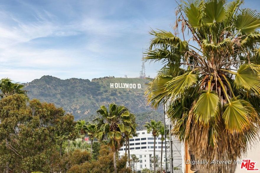 Experience elevated West Hollywood living in this architecturally bold multi-story home one of only four in an exclusive small-lot subdivision. Enter through striking exposed concrete walls and a dramatic floating staircase that rises from the ground-floor garage with car lift to a private rooftop terrace boasting direct views of the Hollywood Sign, Griffith Observatory, downtown LA, Century City, and beyond. The main level features an airy open layout, with a sleek chef's kitchen, stainless steel appliances, and breakfast bar seamlessly flowing into a sun-drenched living/dining space with soaring ceilings and an inviting patio. Upstairs, the expansive primary suite offers a generous walk-in closet, while two additional bedrooms share a chic Jack-and-Jill bath. On the rooftop, a gas fireplace anchors 360-degree views for the ultimate Hollywood lifestyle all just moments from Melrose Place, Plummer Park, and the best of the city.