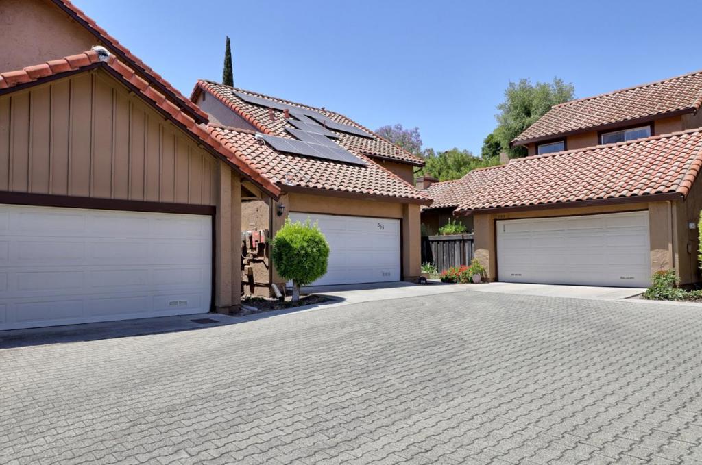 Discover this spacious 3-bedroom, 3-bath home located in the vibrant Edenvale community in south San Jose. With a generous 1,678 sq ft of living space, this property offers a blend of comfort and functionality. The kitchen is a standout feature, equipped with quartzite countertops, a gas oven range w/hood, and SS energy-efficient appliances. Enjoy the convenience of 220V electricity hookup for laundry with a washer/dryer included. The home boasts a variety of flooring options, providing a versatile and stylish foundation for your decor. Enjoy the cozy warmth of the fireplace in the living room/dining area, featuring a vaulted ceiling enhancing the open feel of the space. This home is designed for comfortable living with ceiling fans, central forced air gas heating, ceiling insulation, double-pane windows, and owned solar power features, as well as a 2-car garage. Plus there are two beautiful outdoor living spaces: one good sized yard with a jacuzzi, cozy gazebo lounge, and various flowers/trees; the other with a hardtop roof gazebo covering a freshly refinished deck. Centrally located within 3 miles of public and private schools, parks, grocery stores, shopping, churches, and hospitals. Ready for you to move in and enjoy this rare blend of indoor style and outdoor serenity!