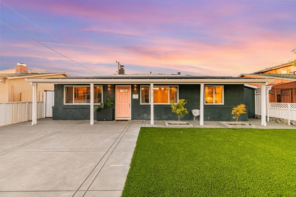 Beautifully updated single-story residence offers a harmonious blend of style, comfort & convenience. Inviting front facade enjoys a freshly painted exterior, newer artificial turf & front walk w/ embedded path lights. Prime location just minutes from shopping & dining destinations+ easy connectivity to hwys 17, 880 and 85. Step inside to discover an airy interior w/ luxury vinyl flooring thru out, adding both style & everyday durability. Open floor plan has spacious great room & kitchen enjoys quartz countertops, ample painted cabinetry, stainless appliances, lg center island-breakfast bar & charming dining area enjoying views of front landscape. Adjoining family room provides relaxed, comfortable ambiance w/ lg pic window to provide ample natural light. 3 bdrms are nicely arranged along the hall, including private primary suite w/ access to rear yd. Both baths recently updated w/ designer finishes & bright, fresh aesthetic. Rear yard offers an extension of living space w/ a pergola-covered patio, ideal for al fresco dining. Mature landscaping including six different fruit trees frame paver stone entertaining area, lg shed for storage. Energy efficiency & peace of mind come standard w/ owned solar & level 2 electric vehicle charger. Laundry in utility room off kitchen. Lovely!
