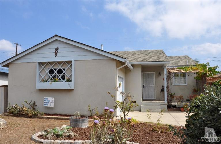 Amazing opportunity to buy on the Oasis of the Avenue. A charming tree-lined street, Carr Drive is known for being a special part of classic West Ventura. This is a 'double cul-de-sac,' made up of only single family homes. This vintage 1952 Ventura home offers wood floors, smooth ceilings, a large backyard and plenty of natural light. Organic yard with mature fruit trees and chicken coop. Many built-in storage areas, pedestal sink in bathroom, porch-deck in front, single-car garage. Less than 10 minutes to historic Downtown Ventura and the beach! Easy for commuting to Santa Barbara and near the bike path leading to Ojai. Hurry - this is the only single family home in Ventura on the market for less than $400,000!