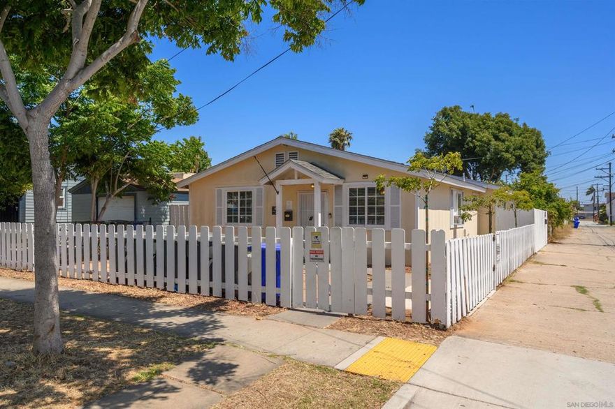 Investor’s dream: 3BR/2BA (1020 sq.ft.) main home rebuilt in 2005 + new 2BR/1BA (376 sq.ft.) ADU built in 2025 on corner lot with alley access. Classic white picket fence, exclusive-use patios/yards for both units, tile & vinyl plank flooring, new mirrored closet doors, white cabinets in both kitchens, ceiling fans, in-unit stackable washer/dryers. Low-maintenance inside & out. ADU features quartz countertops and stainless appliances. Prime National City location—just blocks to shops, restaurants, parks, freeway access, and conveniences. No HOA fees! Perfect for long- or short-term (31 day minimum for the ADU) rental income, multi-gen living, or owner-occupancy with extra income potential. See supplement for more details!  Unlock exceptional income potential with this turnkey property on a desirable corner lot with alley access in the heart of National City! Perfectly suited for savvy investors, 620 and 622 E 4th Street features a spacious, 2005 rebuilt three-bedroom, two-bathroom main home plus a new ADU designed to maximize rental opportunities—with no HOA fees, offering complete freedom and lower monthly costs. The main residence, completely rebuilt in 2005, offers three large bedrooms and two full bathrooms in a bright, open floor plan tenants will love. A charming classic white picket fence wraps the front yard, adding timeless curb appeal and welcoming charm. Inside, easy-care tile flooring graces the living room, kitchen and bathrooms, while attractive vinyl plank flooring runs throughout the bedrooms, combining durability, modern style, and low maintenance—perfect for busy tenants and cost-conscious owners. The contemporary kitchen features crisp white cabinetry that complements the fresh, modern feel, along with ample storage —ideal for both short-term and long-term renters seeking both comfort and functionality. Ample closet space and both bathrooms are stylishly finished. Ceiling fans help tenants save on energy costs. For added tenant convenience, the main home includes its own in-unit stackable washer and dryer—no shared laundry or trips to the laundromat needed! The main home also enjoys an exclusive-use patio or yard area, perfect for relaxing outdoors or entertaining guests. At the rear of the property sits the newly constructed ADU, thoughtfully designed with modern living in mind. This flexible unit is perfect as a separate rental—ideal for either long-term tenants or lucrative short-term rentals as per National City regulations (31 day minimum leases). Inside, tenants will love the fresh, stylish kitchen featuring crisp white cabinetry, elegant quartz countertops, and sleek stainless steel appliances. The ADU also features an efficient open layout, hard-surface flooring throughout, and its own in-unit stackable washer and dryer. Ceiling fans keep the ADU comfortable year-round. Like the main home, the ADU was designed with easy-care finishes and benefits from its own exclusive-use patio space—offering tenants privacy and a place to enjoy the outdoors. Outside, the property’s low-maintenance landscaping keeps exterior upkeep simple, reducing operating costs and workload. The corner lot with alley access provides excellent separation and privacy between the two units. The location is truly prime for National City—just blocks away from a variety of shops, restaurants, parks, and daily conveniences, plus quick access to major freeways for an easy commute anywhere in the greater San Diego area. This unbeatable proximity ensures strong rental demand and long-term investment value. Whether you’re looking to generate steady income from traditional leases or capitalize on the thriving short-term rental market, 620 and 622 4th Street delivers a rare combination of classic charm, modern finishes, quality construction, flexible living spaces, private outdoor areas, low-maintenance living, no HOA fees, and a fantastic location—an unparalleled investment opportunity in one of National City’s most convenient neighborhoods!