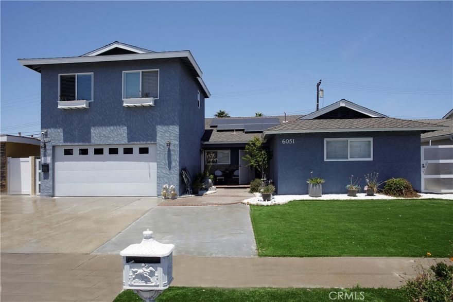 This exceptional property features a spacious 4 bedroom, 2 bath main home and a fully permitted 2 bedroom, 1.5 bath Accessory Dwelling Unit (ADU) located above the garage. Discover the perfect blend of style, comfort, and investment potential with this beautifully remodeled residence in one of Huntington Beach’s highly favored neighborhoods. 



The ADU, with its own private entrance and full kitchen, is currently rented month-to-month at $2,800 and is fully licensed and approved by the City of HB for Airbnb, with potential earnings of up to $5,000 per month, making it ideal for generating steady rental income or hosting extended guests.



The main home has been tastefully renovated with a fresh, modern aesthetic. Highlights include luxury flooring, recessed lighting, and an abundance of natural light throughout the open-concept living space. The remodeled kitchen showcases quartz countertops, custom shaker cabinetry, stainless steel appliances, and an expansive island perfect for gatherings.



Each of the four bedrooms offers generous space, while the two full bathrooms feature designer tile, new vanities, and sleek contemporary fixtures. The front yard includes newly installed turf for clean, low-maintenance curb appeal, while the backyard is designed for outdoor living, complete with a large patio area, artificial grass, lush landscaping, privacy fencing and seller owned solar.



Additional features include central heating and air conditioning, ample driveway parking, and a prime location just minutes from the beach, top-rated schools, parks, Bella Terra shopping center, and major freeways.



Move-in ready and thoughtfully updated, this unique property presents an extraordinary opportunity for homeowners and investors alike, offering modern living and valuable rental potential in the heart of Huntington Beach.