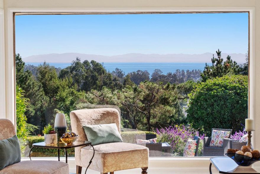 Spectacular panoramic ocean views! From the comfort of your fireplace lit living room, and framed by the floor-to-ceiling windows, enjoy the expansive ocean views toward Monterey and the mountains beyond. Great for entertaining, the multiple patios are perfect for evening gatherings, while taking in the valley and bay views as sunsets lights up the sky with color. Beautiful hardwood floors, upgraded inset lighting, dual pane windows, charming vintage character and an abundance of natural light make this cozy home unique and ready for new owners. The more than 3/4 acres of sunny and gradually sloped land provides privacy, lots of gardening opportunities and space to make your own. Many fruit trees enjoy the South facing sun. Centrally located and just minutes to downtown Soquel, schools, restaurants, Capitola beach and highway access. This truly is a peaceful retreat with inspiring views from sunrise to sunset. Come and see this Soquel gem!