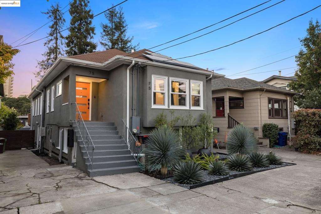 This beautifully updated home blends modern comfort with smart design—less than a block from the shops, cafes and restaurants of vibrant Piedmont Avenue. With a WalkScore of 97, this is urban living at its best. Enter through the shared front entry into a clean, welcoming foyer that leads to two distinct living spaces—each with its own private interior entrance. With 3 beds and 2.5 baths including a luxe primary suite, the main residence is a captivating blend of light and thoughtful design. The open kitchen has been remodeled with sleek finishes, island cooktop, and counter seating. It opens to the large great room, creating a comfortable hub for everyday living. At the back, a flexible bonus room opens out to a generous deck overlooking the level backyard—ideal for indoor/outdoor entertaining. Located just across the shared entry hall, the stylish ADU studio offers flexibility and privacy—perfect as a guest suite, rental or home office.. It features its own updated kitchenette and modern bath, with efficient use of space and contemporary finishes. In addition to the turnkey convenience, an extra 1525+/- extra SqFt below offers plenty of opportunity for the creative buyer. A rare opportunity to own two beautifully finished spaces—all in one of Oakland’s most hip neighborhoods.
