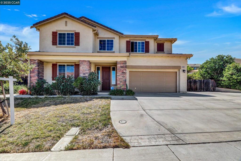 1st time on the market since built! Expansive two-story with 4,000+ sq/ft, featuring 5 bedrooms, 3.5 bathrooms, 3-car garage + an optional bedroom conversion as an ADU, office or shop at the heart of the Black Diamond Ranch subdivision bordering Pittsburg. Offering plenty of kitchen cabinetry and no-spare storage space with solid granite counter tops. Dual zone AC and heating systems. Grand primary bedroom with retreat. 2nd floor common area family loft/bonus room. Spacious, concrete-stamped low maintenance backyard with mature, abundant fruit trees and side-gated access for your RV, watercraft and other vehicles. 3rd-car tandem garage converted into a studio/storage room. Located in close proximity to parks, trails, shopping. Fast & easy access to Hwy 4 for a shorter commute. Enjoy partial Delta views and rolling hills. Great layout for an extended family living or even an at-home business opportunity?! Check your options and make it yours... https://my.matterport.com/show/?m=4QVqRk3CoFm