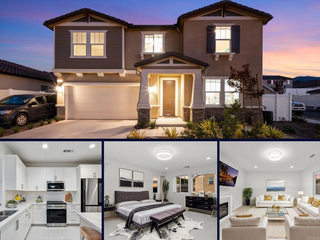 Seller will consider offers in the price range of $1,199,000 to $1,249,000. Welcome to 8553 Dartmouth Street, a fully detached home available for resale in the Prospect Gardens community by KB Homes. This ENERGY STAR-certified residence offers a flexible 5-bedroom floor plan with an optional 6th room that can serve as a home office, gym, or guest space. Located on a spacious corner lot, the property features an approximately 10-by-60-foot RV pad, an attached two-car garage, and a large backyard suitable for adding a pool. The home includes abundant natural light and views of the surrounding hills. It has an oversized kitchen pantry and is equipped with smart technology features. Sustainability elements include 22 solar panels, a Tesla battery backup, and a Tesla charging station, all covered under warranty. Conveniently located near the 52, 125, and 67 freeways, with close proximity to shopping, dining, and local parks, this move-in-ready home offers efficiency and comfort in one of Santee’s established neighborhoods. Some photos are virtually staged.