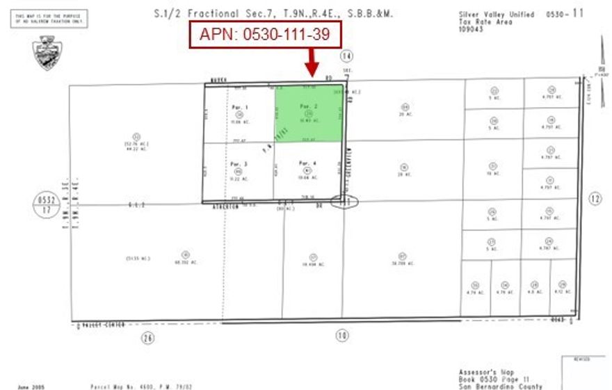 Discover 10.49 acres in the peaceful desert community of Newberry Springs, just east of Barstow with easy access to I-15 and Hwy 40. Located on the corner of Mauka Rd and Greenview Rd, this parcel offers Rural Living (RL-5) zoning with a 5-acre minimum, allowing for single-family or manufactured homes, agriculture, animal keeping, agritourism, bed & breakfasts, and more. The zoning also permits subdivision, making this a strong long-term investment opportunity.

Overhead electricity is nearby along Valley Center Rd, while residents in the area use private wells, septic, and propane. Additional adjacent parcels are available for a combined total of 83 acres. With its wide-open desert views, breathtaking sunsets, and proximity to the historic Bagdad Café, this property is perfect for those seeking a tranquil retreat, custom home site, or versatile development project. Buyer to verify boundaries, zoning, and utilities.  (APN: 0530-111-39) GPS: 34.887011, -116.599867