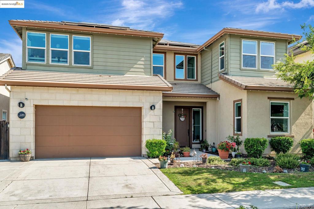 You won't want to miss this amazing home in the desired RIVER ISLANDS community with over 3700 sq. ft. of living space. The first floor features a jr suite with its own FULL bathroom and separate office (which could be used as a 6th bedroom) half bath and large open kitchen which opens up to a family/dining area with a separate den/formal dining area on the side, venturing upstairs you have a large loft, another jr suite with its own bathroom, two large bedrooms that share the 4th full bathroom and a large primary retreat with a lake view, soaking tub, walk in shower, double vanities and a walk in closet. This home has leased solar that is FULLY PAID for the next 21 years, smart home features (Leviton/Alexa) upgraded lighting fixtures and automatic blinds on all windows. All this on a spacious 5500 sq. ft. lot with a tandem 3 car, fully epoxied garage across from a brand new park. Imagine enjoying your evening playing cricket or soccer right across the street. Come home to your private backyard with a California room, retractable awnings, outdoor sink, patio and eating area perfect for entertaining. Call us today for a private tour!!!!