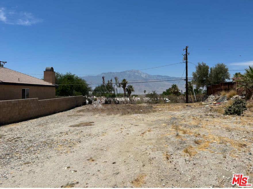 Excellent opportunity to build your new dream home on this beautiful lot with stunning panoramic desert views and picturesque sunsets.  Favorably located at the foothill of the mountains on a higher elevation in a desirable neighborhood surrounded by homes.  Easy access to a variety of boutique resorts and spas, Cabazon outlets, casinos, entertainment, hiking and biking trails.