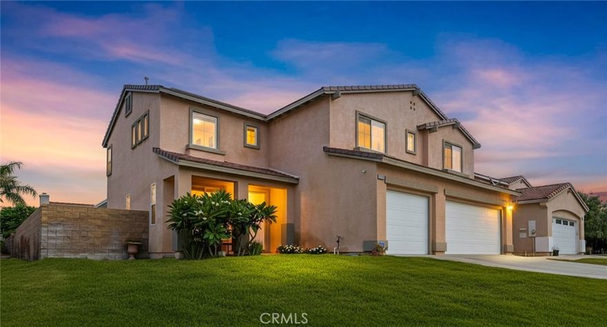 Welcome to the home you’ve been waiting for! This stunning 2,600 sq. ft. cul-de-sac pool home offers 4 bedrooms, 3 full bathrooms, and RV parking. Step inside to a bright formal living and dining area that leads to a beautifully remodeled island kitchen featuring quartz countertops and an open layout to the family room with a cozy fireplace and built-ins. The main level also includes a bedroom and full bathroom, perfect for guests. Upstairs, you’ll find two spacious bedrooms, a full bath with dual sinks, a convenient laundry room, a versatile loft, and a luxurious primary suite complete with dual walk-in closets. The backyard is an entertainer’s dream with a sparkling pool and spa, a full aluminum patio cover, a grassy play area, and RV parking with gated access. Fully paid off solar system. Ideally located just around the corner from McCune Family Park and Barton Elementary School.