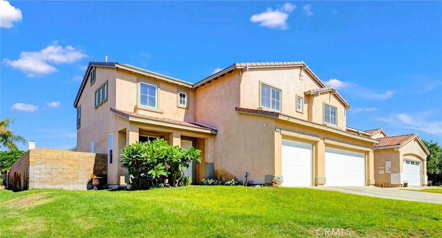 Welcome to the home you’ve been waiting for! This stunning 2,600 sq. ft. cul-de-sac pool home offers 4 bedrooms, 3 full bathrooms, and RV parking. Step inside to a bright formal living and dining area that leads to a beautifully remodeled island kitchen featuring quartz countertops and an open layout to the family room with a cozy fireplace and built-ins. The main level also includes a bedroom and full bathroom, perfect for guests. Upstairs, you’ll find two spacious bedrooms, a full bath with dual sinks, a convenient laundry room, a versatile loft, and a luxurious primary suite complete with dual walk-in closets. The backyard is an entertainer’s dream with a sparkling pool and spa, a full aluminum patio cover, a grassy play area, and RV parking with gated access. Fully paid off solar system. Ideally located just around the corner from McCune Family Park and Barton Elementary School.