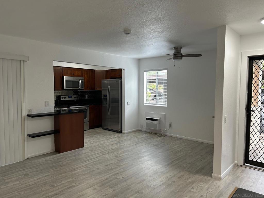 Charming 2-Bedroom Condo in the Heart of Mission Valley Welcome to your new home at 7934 Mission Center Ct, Unit E! This beautifully maintained 2-bedroom, 1-bathroom condo offers modern living in one of San Diego’s most desirable neighborhoods. Located in the highly sought-after Mission Village community, this home is perfect for anyone seeking convenience, comfort, and style. Inside, you'll find an open-concept layout with spacious living areas and abundant natural light. The kitchen is fully equipped with updated Counter tops and solid wood cabinetry, ideal for preparing meals and entertaining guests. Enjoy two generously sized bedrooms, including a master suite with its own ample patio sliding glass door. The Mission Village complex offers fantastic amenities for its residents, including a sparkling pool, spa, fitness center, and BBQ area. Whether you’re looking to relax by the pool, get a workout in, or socialize with friends and neighbors, this community has it all. Conveniently located just minutes from Mission Valley, enjoy easy access to major freeways, shopping centers like Fashion Valley Mall, restaurants, and entertainment options. This prime location offers the best of both worlds—tranquil living with city conveniences at your doorstep. Don’t miss out