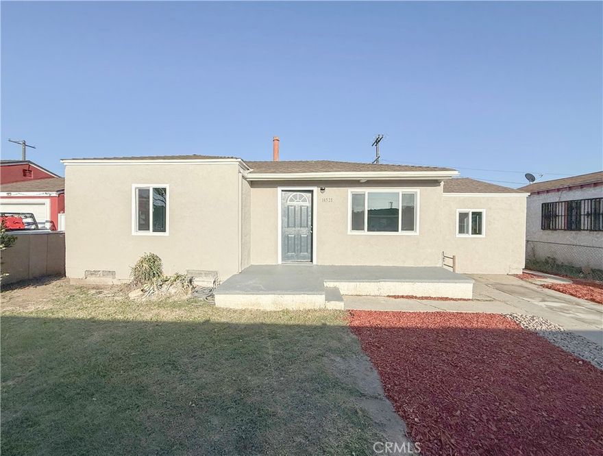 Absolutely stunning FULLY REMODELED single family residence consisting of a total of 3 bedrooms and 2 full bathrooms! This home is extremely spacious and beautifully laid out! The total amount of square footage of this property is approximately 1,000 sq ft on an EXTREMELY LARGE 5,001 square foot lot! As you approach the house you will notice the large concrete driveway that provides easy access to the backyard. As you enter the home you will notice the gorgeous BRAND NEW laminate wood flooring throughout the entire property along with beautiful tile and vanities in each REMODELED bathrooms! Next you are immediately drawn to the fully BRAND NEW REMODELED KITCHEN! This spacious kitchen also features BRAND NEW beautiful quartz countertops and BRAND NEW shaker cabinets. Continuing to make your way through the home, you’ll discover each bedroom is very generous in size and they all offer an ample amount of closet space. Next to the kitchen you will find a spacious LAUNDRY ROOM. This home had a beautiful PRIMARY SUITE along with large bedrooms and 2 FULLY REMODELED BATHROOMS. This property is conveniently located near schools, shopping, parks and freeways, this one is definitely a MUST SEE! Priced to sell, it’s going to go quickly so schedule a tour today!
