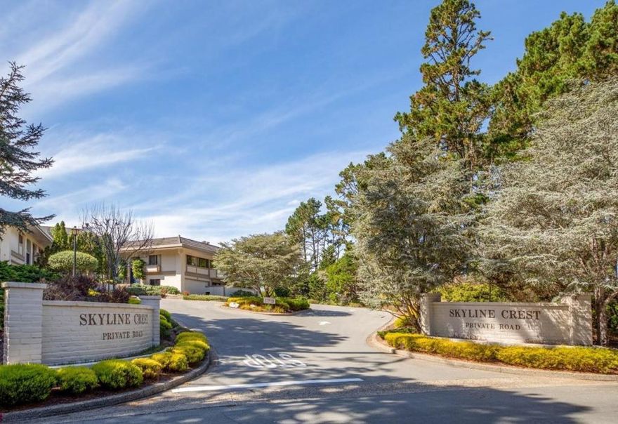 OPEN Sunday Dec 21st 1:00-3:30PM. Largest Town Home Currently On The Market In Monterey ... 2,102 Square Feet of Spacious Living - 3 Bedrooms, 3 Bathrooms, OCEAN & Forest Views! Wonderful Location! VIEWS From: Kitchen, Primary Bedroom, Entry and Dining Room. 3 En-suites, Living Room w/ Fireplace, Recessed Lighting, Wet Bar, Formal Dining, Remodeled Kitchen: Sub-Zero Refrigerator, Built-Ins, Water Filtration System, Recessed Lighting. Primary Suite, Large Closets, Separate Tub, Separate Shower Plus Views. Spacious Living Room With Gas Fireplace. Dual Pane Window Accents and More. Lower Level Include Separate Laundry Room, Office, Separate Storage Room, 3rd Bedroom, With Full 3rd Bathroom, Offering A Private Patio and Private Entrance, Perfect For Family, Friends, Guests. Loaded With Extras! Cedar Line Coat Closet, Spacious Office / Laundry Room With Separate Storage Room - The Perfect Wine Cellar. Attached and Finished 2 Car Garage, Complete With Built-Ins and Work Shop Area. The Perfect Location & Floor Plan, With Just 60 Units, Skyline Crest Features A Pool (Gated & Heated), Access To Near By Trails and Pebble Beach. Located Close To World Class Restaurants, Del Monte Plaza, Carmel, Pacific Grove, Pebble Beach & More. One of Skyline Crest's Best! Fabulous Price and Opportunity!