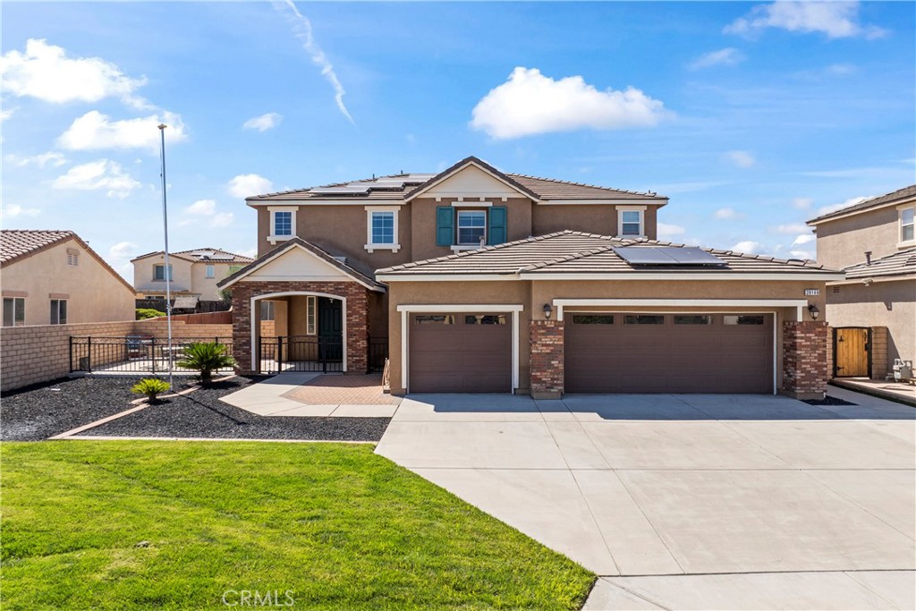 Welcome to 29149 Edgewood Drive, a beautifully appointed two-story home in the sought-after Cambria Hills at La Laguna Estates. Designed with both comfort and style in mind, this residence offers a spacious open floor plan, modern finishes, and versatile living spaces that are perfect for today’s lifestyle.
As you arrive, you’ll be greeted by great curb appeal with a three-car garage, charming brick accents, and a welcoming covered entry. From the inviting entry, you’ll discover multiple gathering areas filled with natural light. The formal dining room flows into the heart of the home — a gourmet kitchen featuring granite countertops, a large center island with seating, stainless steel appliances, and rich cabinetry that provides abundant storage.
The kitchen opens to the family room, where a custom accent wall adds warmth and character, and sliding glass doors lead to the backyard for easy indoor-outdoor living.
Upstairs, a versatile loft provides the perfect flex space for a media room, playroom, or home office. The expansive primary suite serves as a private retreat with dual walk-in closets and a spa-like bathroom offering dual vanities, a soaking tub, and a separate shower. Additional bedrooms are generously sized, ideal for family, guests, or multi-purpose use.
The backyard is designed for entertaining and relaxation, with a covered patio and low-maintenance landscaping. There is plenty of room to add a pool, as well as create RV parking. Solar panels add efficiency and help lower energy costs.
Located near schools, parks, shopping, and with easy freeway access, this home blends modern living with everyday convenience.
