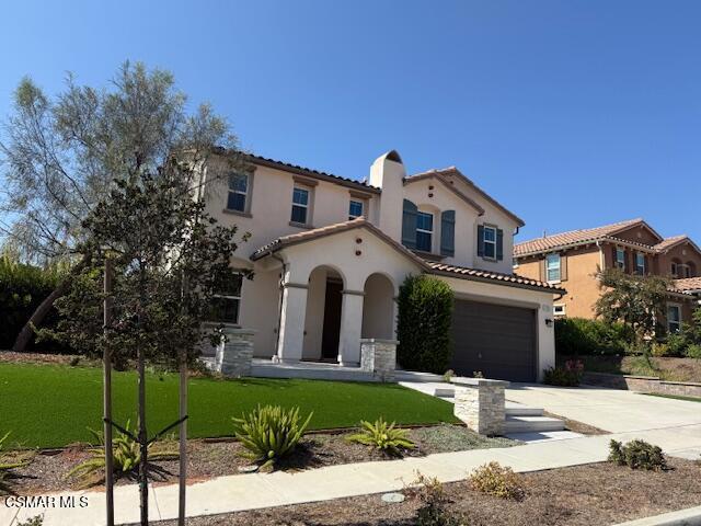 Welcome to your dream home in beautiful Simi Valley! This extra spacious two-story residence offers an impressive 5 bedrooms and 4 bathrooms, spanning nearly 3,500 square feet, making it perfect entertaining. Step into the elegant formal living and dining rooms, ideal for hosting gatherings. The gourmet kitchen, with its stunning granite countertops, walk-in pantry, and large center island, is equipped with stainless steel appliances including a stove, double ovens, dishwasher, and microwave--ensuring that cooking here will be a delight! The cozy family room provides a wonderful space for relaxation, while a convenient downstairs bedroom and bathroom with a walk-in shower offer privacy for guests or family members. Upstairs, the luxurious primary suite features a spacious walk-in closet and an attached bath with double vanities, a soaking tub, and a stand-alone shower--your personal oasis! An additional bedroom upstairs also has its own attached bath, plus there's a generous loft space perfect for a home office or play area. The functional upstairs laundry room comes equipped with hook-ups for a washer and dryer, making laundry day a breeze. This home is designed for comfort and style with central HVAC, dual-pane windows, ceiling fans, recessed lighting, and beautiful flooring options including carpet, ceramic tile, and wood laminate. Step outside to the backyard, where you can enjoy a covered patio, gazebo, and spa--ideal for relaxing or entertaining outdoors while taking in the stunning mountain views. With a 2-car garage and a driveway for ample parking, plus a location near hiking trails, local parks, shopping, dining, and entertainment, don't miss out on this incredible opportunity! Schedule a tour today and see for yourself why this Simi Valley home is the perfect place to create lasting memories.