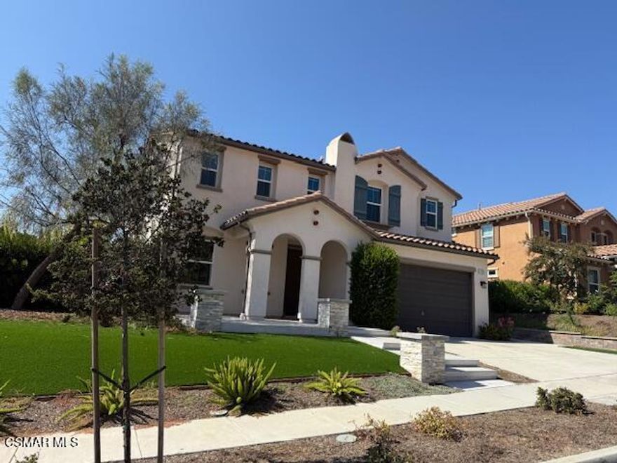Welcome to your dream home in beautiful Simi Valley! This extra spacious two-story residence offers an impressive 5 bedrooms and 4 bathrooms, spanning nearly 3,500 square feet, making it perfect entertaining. Step into the elegant formal living and dining rooms, ideal for hosting gatherings. The gourmet kitchen, with its stunning granite countertops, walk-in pantry, and large center island, is equipped with stainless steel appliances including a stove, double ovens, dishwasher, and microwave--ensuring that cooking here will be a delight! The cozy family room provides a wonderful space for relaxation, while a convenient downstairs bedroom and bathroom with a walk-in shower offer privacy for guests or family members. Upstairs, the luxurious primary suite features a spacious walk-in closet and an attached bath with double vanities, a soaking tub, and a stand-alone shower--your personal oasis! An additional bedroom upstairs also has its own attached bath, plus there's a generous loft space perfect for a home office or play area. The functional upstairs laundry room comes equipped with hook-ups for a washer and dryer, making laundry day a breeze. This home is designed for comfort and style with central HVAC, dual-pane windows, ceiling fans, recessed lighting, and beautiful flooring options including carpet, ceramic tile, and wood laminate. Step outside to the backyard, where you can enjoy a covered patio, gazebo, and spa--ideal for relaxing or entertaining outdoors while taking in the stunning mountain views. With a 2-car garage and a driveway for ample parking, plus a location near hiking trails, local parks, shopping, dining, and entertainment, don't miss out on this incredible opportunity! Schedule a tour today and see for yourself why this Simi Valley home is the perfect place to create lasting memories.