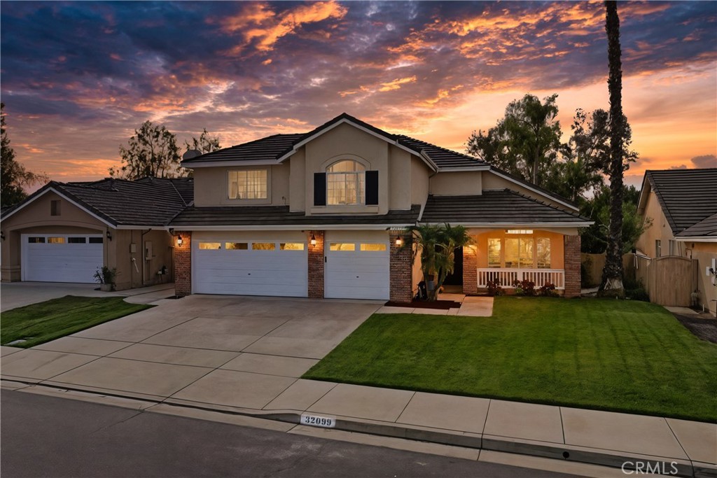 Welcome to one of the most sought-after streets in Temecula’s highly desired Vintage Hills community. Here you find charm, convenience, & comfort all in one. Tucked away on a quiet cul-de-sac, this beautiful 4-bedroom, 3-bath home offers an ideal blend of privacy, function, & everyday livability. With an open floor plan, the layout flows effortlessly, featuring both the open feel for entertaining & the cozy traditional spaces that make a house feel like home. Entering into the home you are greeted by the voluminous 2 story ceilings in the formal living & dining areas, separated from the kitchen & family room. The kitchen is bright & welcoming, showcasing white upper cabinets, blue-gray lowers, granite countertops & a stainless steel sink - framed by a picture window overlooking the backyard. The kitchen opens to the family room with its fireplace & a built-in media wall. A French door connects to the backyard, where you can enjoy an expansive covered patio with built-in BBQ area, featuring prep sink & bar stool seating. A sparkling pool & elevated spa, surrounded by lush lawn & fruit trees creates the perfect space for entertaining and relaxation. Completing downstairs is a den that can easily convert into a 4th bedroom, a full bathroom, & separate laundry room connecting to the spacious 3 car garage. Upstairs, the primary suite was designed with comfort in mind, featuring its own quiet, energy-efficient mini split system, that lets you set your perfect temperature without affecting the rest of the home; vaulted ceilings, a spacious ensuite bath with separate shower & tub, dual sinks & a walk-in closet. A sliding door provides direct access to an oversized balcony with southern exposure, peek-a-boo valley views, & stairs leading down to the backyard. There are 2 additional bedrooms with a shared bathroom & a large loft. Beyond the property, you’re just steps from top-rated schools: Vintage Hills Elementary, Temecula Middle School, Temecula Valley High School & Linfield Christian School. Vintage Hills offers resort-style amenities, including 2 pool areas & a clubhouse. Vintage Hills Park offers tennis & basketball courts, playground and a large grassy park. Bordering Temecula Wine Country, minutes from Old Town Temecula, Ronald Reagan Sports Park, & the Barons Market Center with local favorites. This home offers the perfect blend of location, lifestyle & opportunity, a home designed for making lasting memories in one of Temecula’s most loved neighborhoods.
