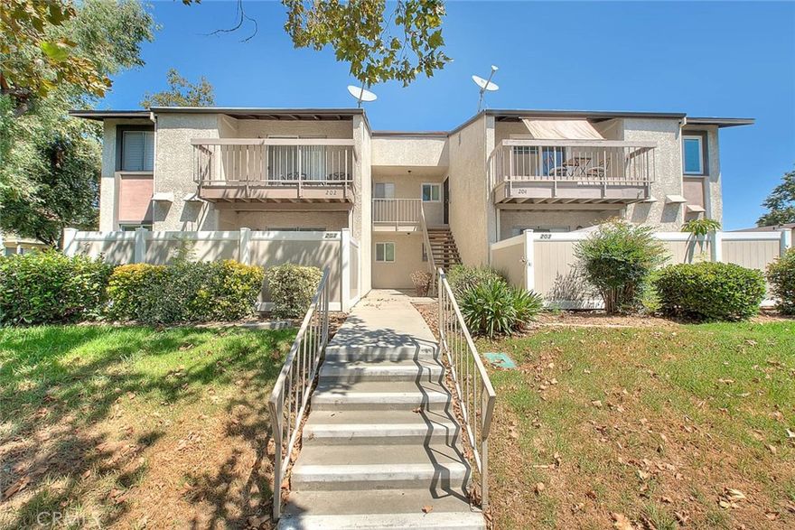 Discover this turnkey gem at Sunscape Condominiums! This beautifully updated 1- bedroom, 1 -bath ground level condo is perfectly situated in the community for enhanced privacy, tranquility, and comfort. The remodeled kitchen is a standout, outfitted with sleek white cabinets and stainless-steel appliances for style and functionality. The primary bedroom is bathed in natural light and offers generous closet space. The well-appointed bathroom is enhanced with white cabinets, sleek countertops and shower. Enjoy your own private patio, a charming spot for morning coffee or evening relaxation. Sunscape Condominiums offer resort-style amenities including two pools, tennis/pickleball courts, a dog park, greenbelt areas, and two on-site laundry rooms. With HOA dues covering water, trash, and exterior maintenance. Conveniently located near top-rated schools, shopping, dining, and with quick freeway access, this condo perfectly combines comfort with convenience in the Inland Empire. Don't miss your opportunity to make this exceptional property your new home!