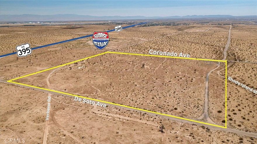 Lots of Opportunity with this 40 acre lot just down the street to major HWY 395 in Adelanto, CA. This property is zoned DL 2.5 for 2.5 acre minimum lot sizes, but also poses much value add opportunity. The Sunrise Motorcross Track is undergoing a potential zone change into a LARGE INDUSTRIAL DEVELOPMENT, which could have a positive impact to the surrounding neighbors to be zone changed as well, or have demand for other purposes. There's also great potential for Solar Farm or Religious Centers or any type of RECREATIONAL USES & POSSIBILITIES. For example, just on the other side of the highway is the famous Thien Vien Buddhist Temple Meditation Center, and also the LKQ Auto Recycling plant, which give just a couple examples of miscellaneous type uses that could work. Buyer to verify any and all marketing information to satisfy themselves.