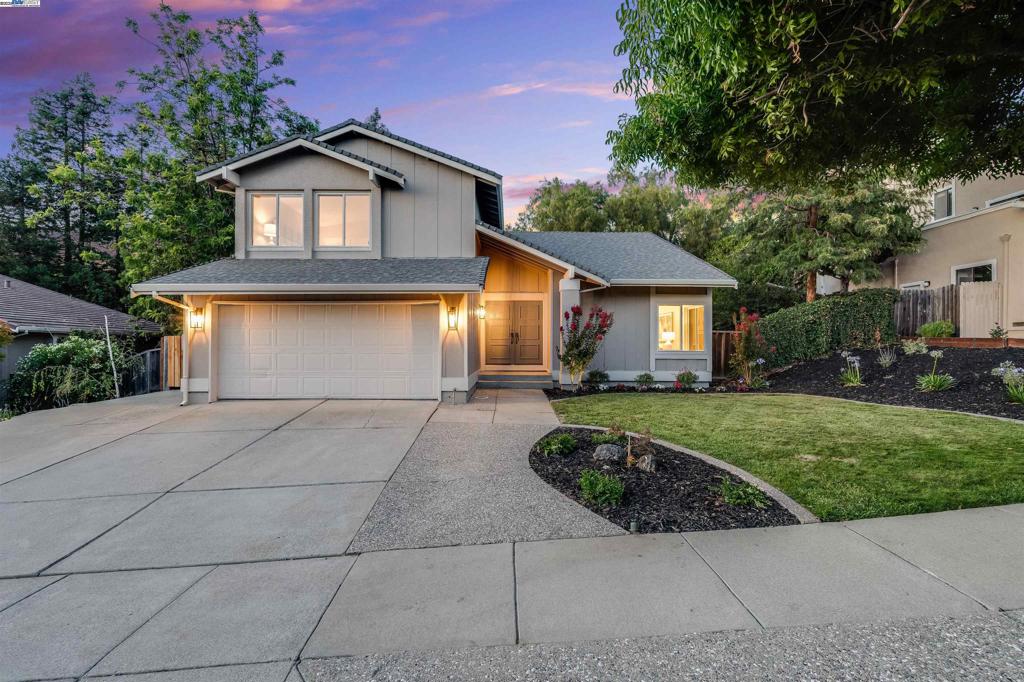 Nestled on a serene, tree-lined street, this beautifully renovated home spans two parcels totaling nearly 13,000 sq ft and offers 2,443 sq ft of elegant living space with 5 bedrooms and 3 baths, including a convenient downstairs bedroom and full bath. Soaring vaulted ceilings highlight the formal living and dining rooms, while new SPC flooring and fresh interior paint create a crisp, modern palette. The open-concept kitchen flows effortlessly into the family room, offering views of the meticulously landscaped rear yard and patio—ideal for entertaining. The kitchen features quartz countertops, tile backsplash, stainless steel sink, and a plethora of cabinetry. All bathrooms have been thoughtfully updated, including a luxurious new spa-inspired primary bath with quartz double vanity, walk-in shower, and premium finishes. A massive, park-like backyard with verdant lawn, new low-voltage lighting, and mature trees for added privacy also offers space for a potential ADU. Extra-wide driveway. Walking distance to award-winning Weibel Elementary, minutes from 680/880, and close to major tech companies.